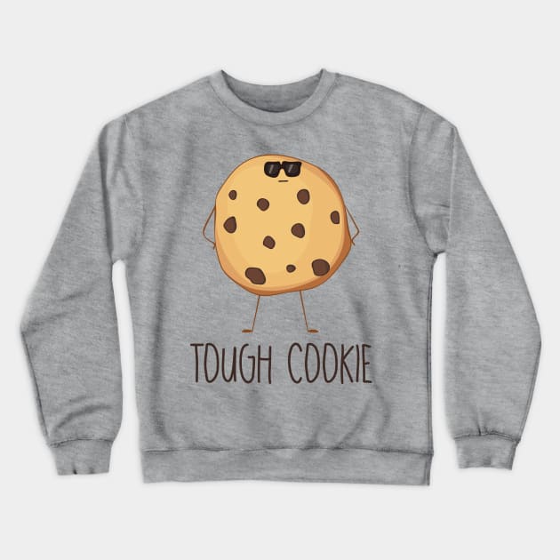 Tough Cookie Cool Funny Cookie in Sunglasses Design Crewneck Sweatshirt by Dreamy Panda Designs